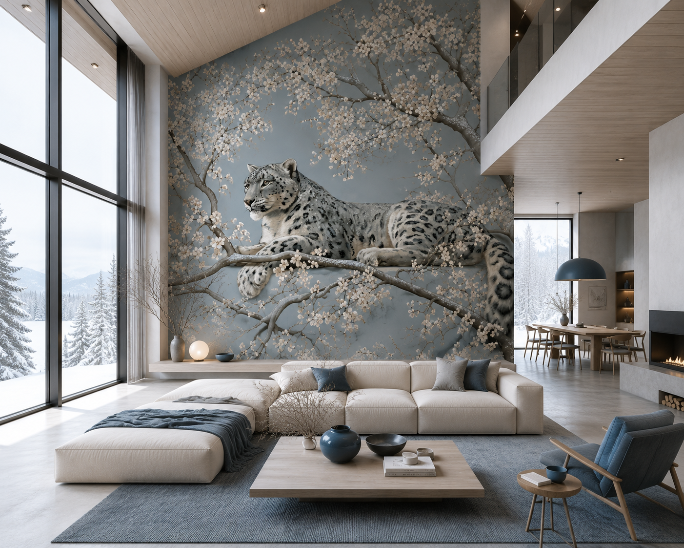 Winter Bloom wallpaper design detail