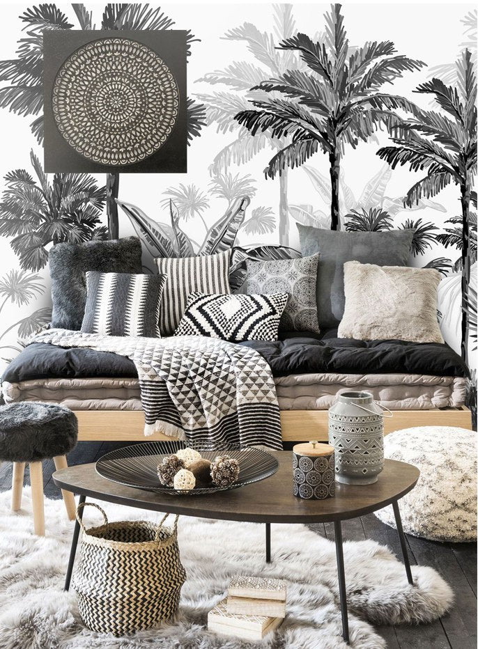 Humid Jungle Wallpaper Collection I Black and White Forest