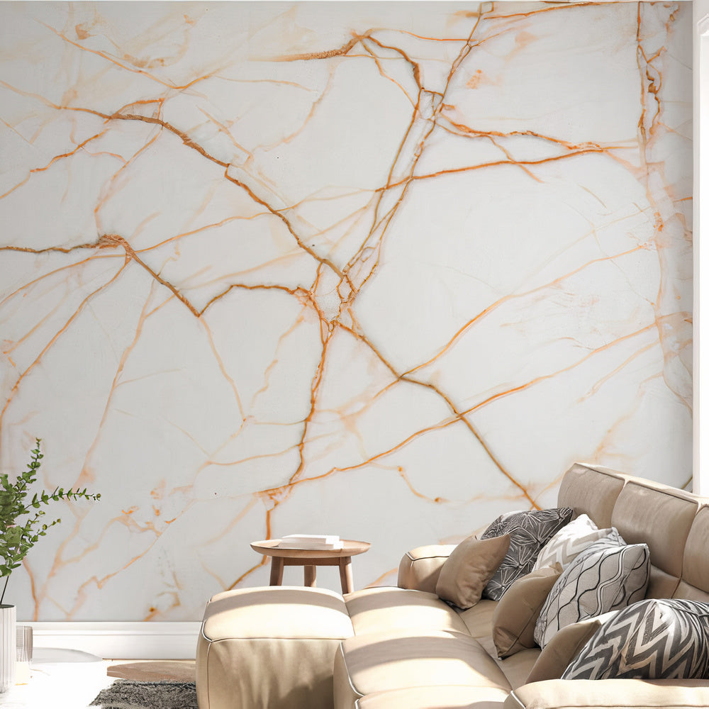 Marbled Stone Wallpaper Collection I Orange Touches