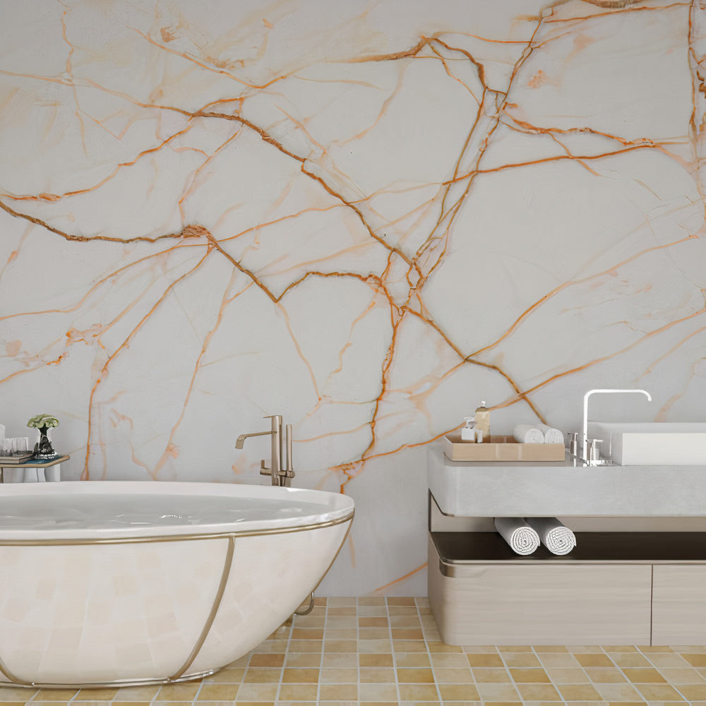 Marbled Stone Wallpaper Collection I Orange Touches