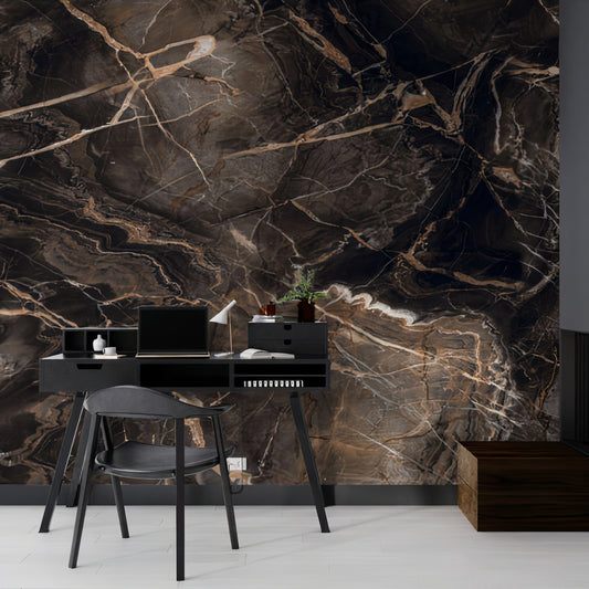 Marbled Stone Wallpaper Collection I Moody Gold