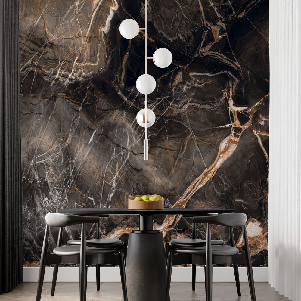 Marbled Stone Wallpaper Collection I Moody Gold