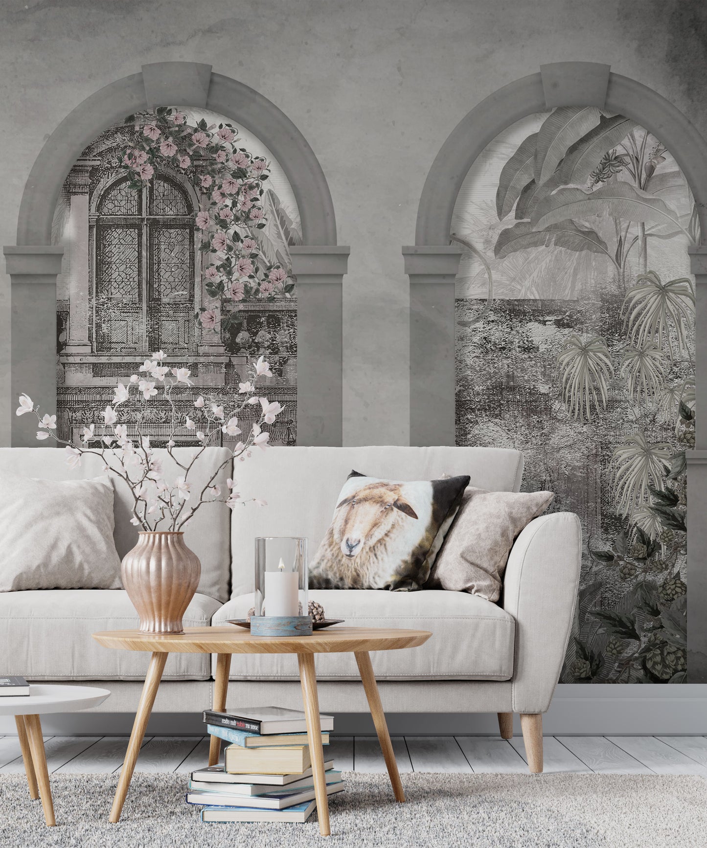 Foreign Land Wallpaper Collection I Les voûtes grises - Dark Grey