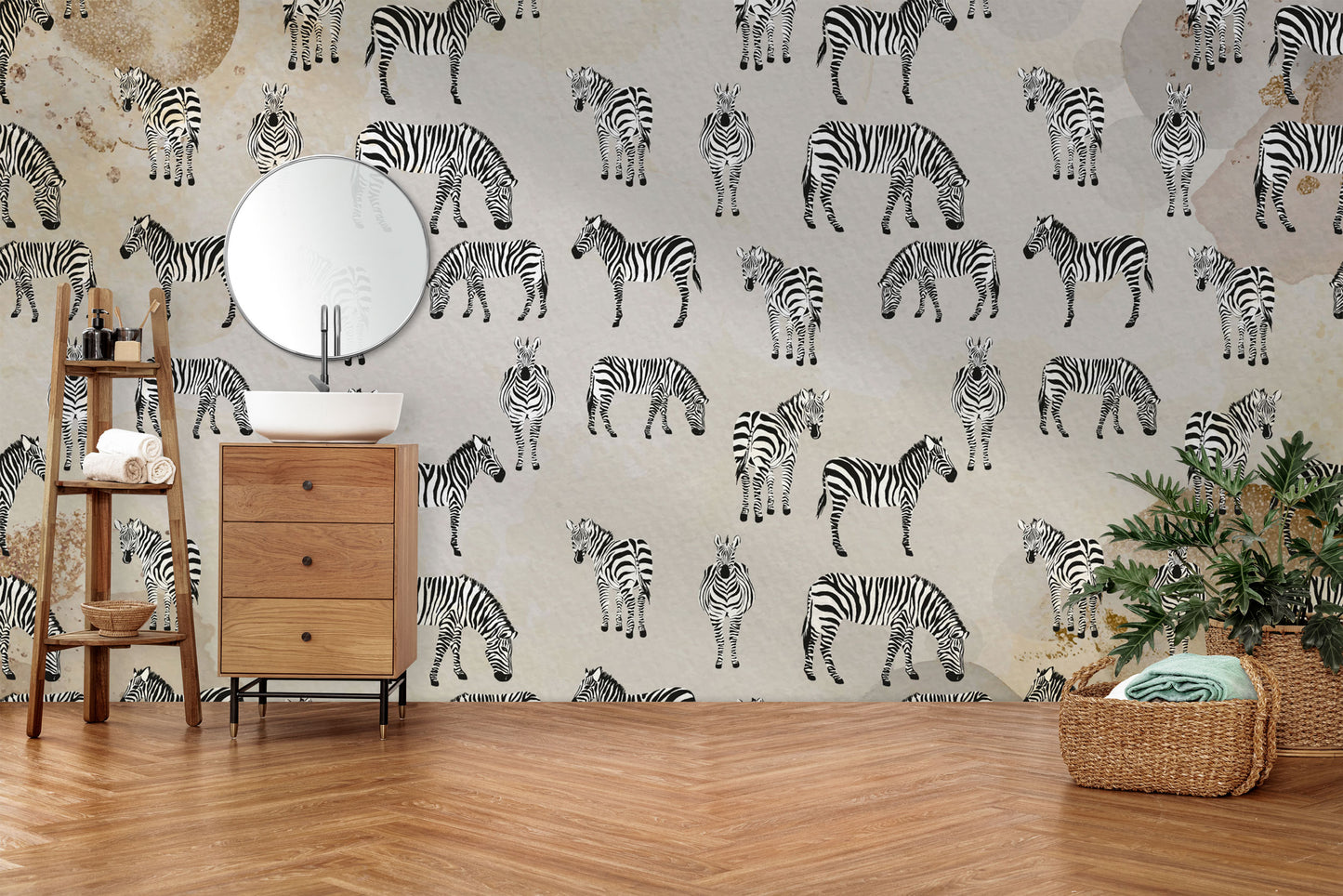 Foreign Land Wallpaper Collection I Wild Zebra - Beige