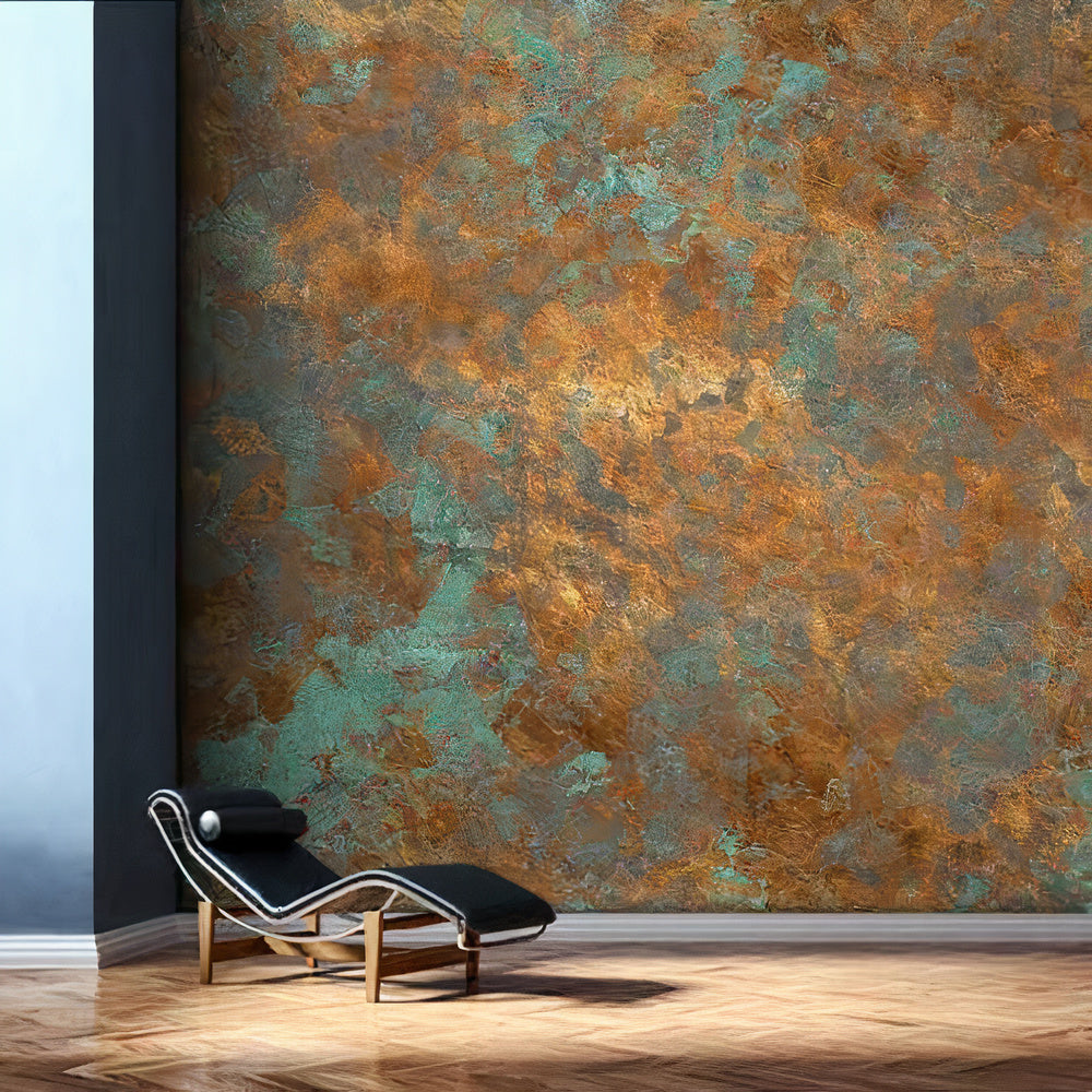 Rusty Turquoise Wallpaper Mural | La Belle Maison