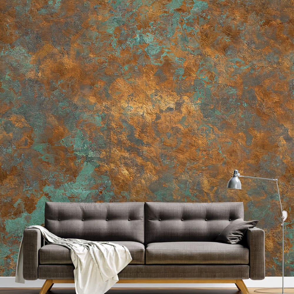 Marbled Stone Wallpaper Collection I Rusty Turquoise