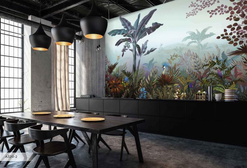 Amazon Wallpaper Collection Atmospheric Jungle mural professionally installed in a bright modern Dubai villa — La Belle Maison