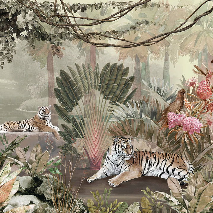 Bespoke wall mural — Amazon Wallpaper Collection The Tigers Jungle — La Belle Maison Dubai
