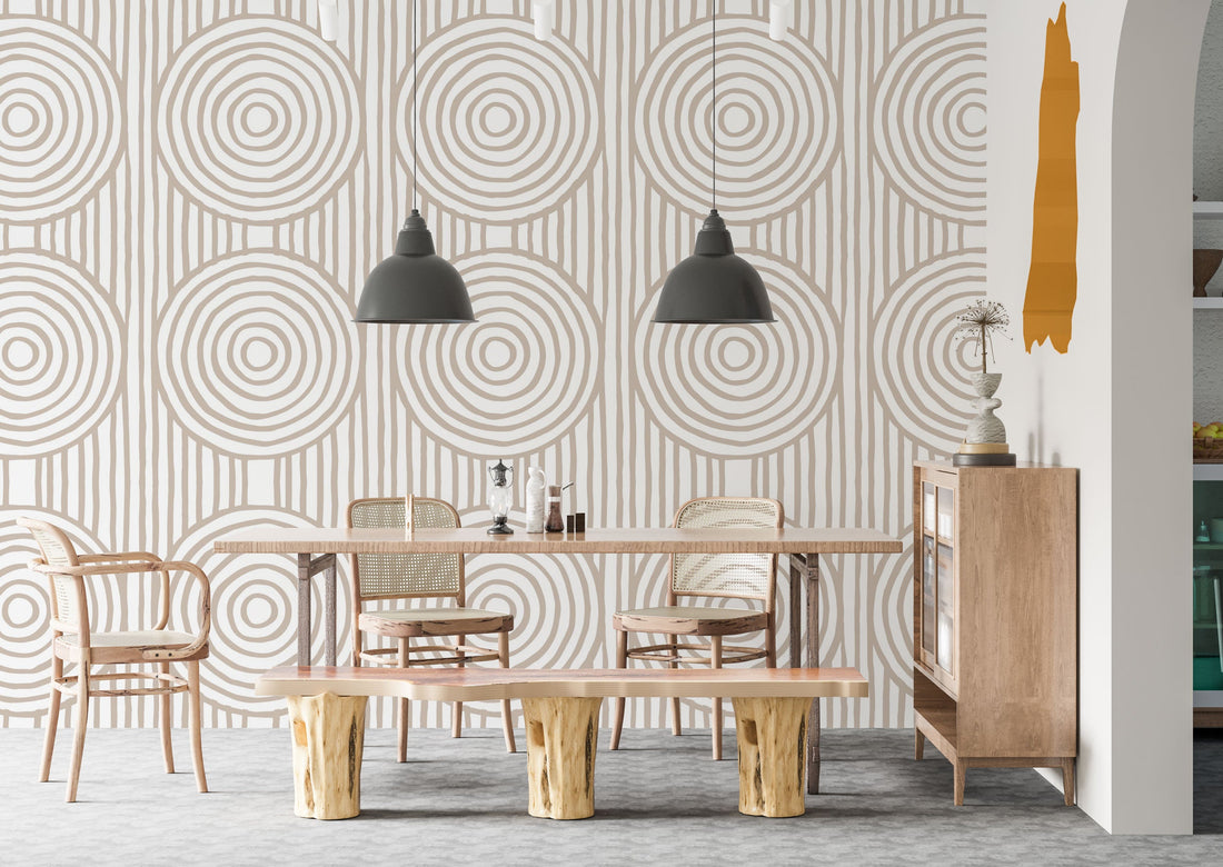 Gallery-style geometric wallpaper panel reminiscent of a design studio presentation