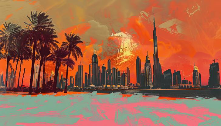 Peach Dreams Dubai Dreamscape luxury wallpaper for Dubai homes — La Belle Maison