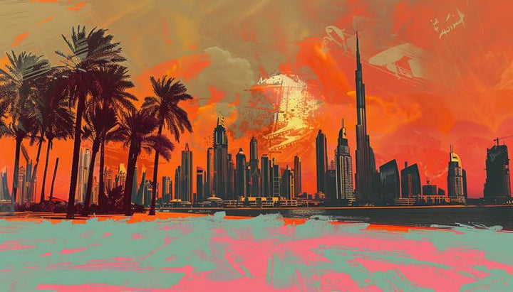 Peach Dreams Dubai Dreamscape luxury wallpaper for Dubai homes — La Belle Maison