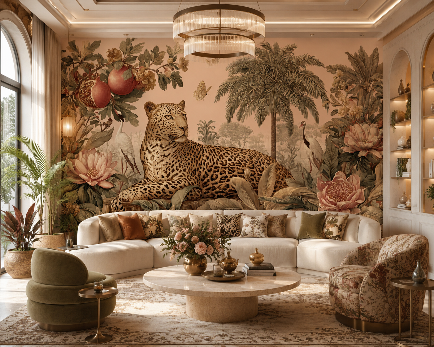 Leopard's Eden wallpaper design detail