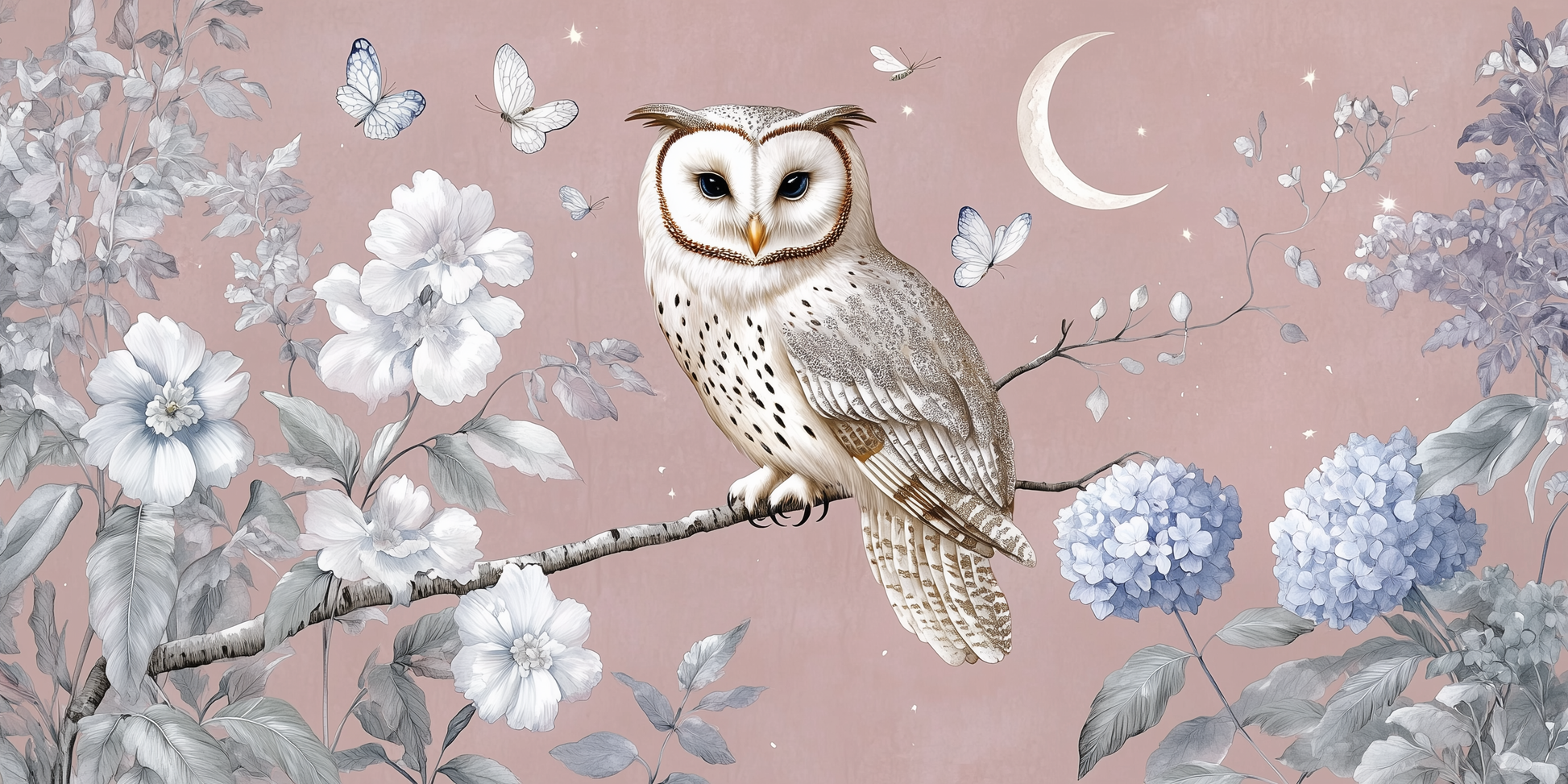 Moonlight Watch wall mural, full room view