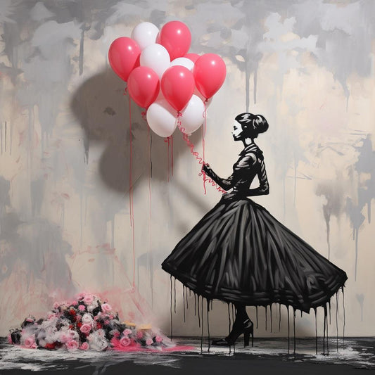 Dubai Chronicles Artwork Collection | Woman with Balloons