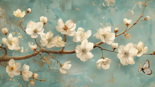 Whispering Bloom | Aqua Linen Blossom