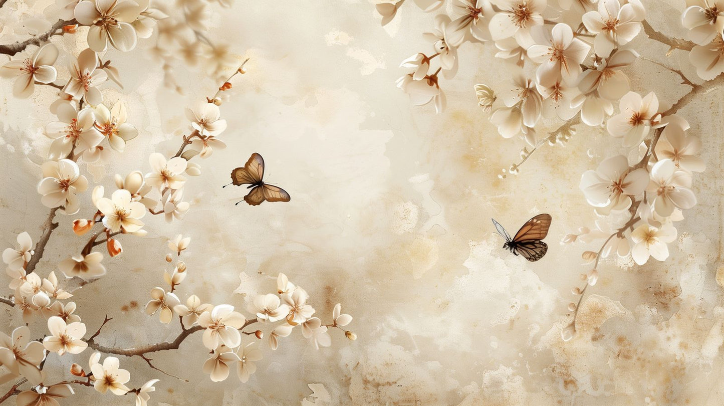 Whispering Bloom Ethereal Drift botanical wallpaper mural Dubai — La Belle Maison