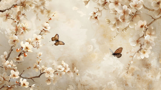 Whispering Bloom Ethereal Drift botanical wallpaper mural Dubai — La Belle Maison