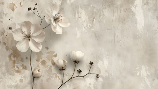 Whispering Bloom vory Bloom Wash botanical wallpaper mural Dubai — La Belle Maison