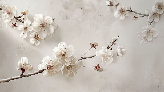 Whispering Bloom Quiet Spring botanical wallpaper mural Dubai — La Belle Maison