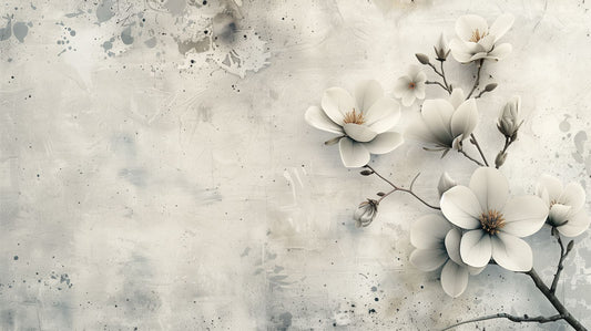 Whispering Bloom Stone Blossom nk botanical wallpaper mural Dubai — La Belle Maison