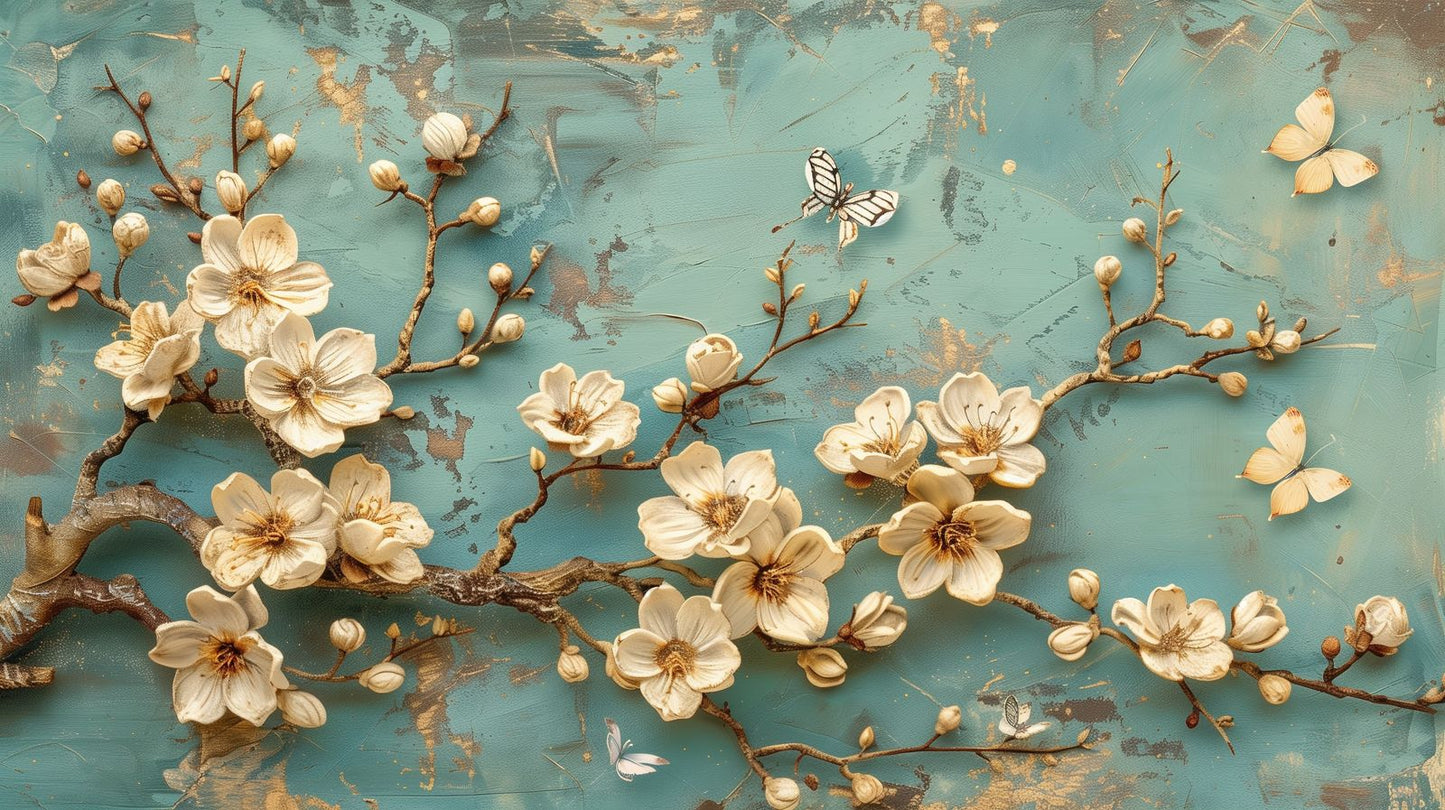 Whispering Bloom | Turquoise Butterfly Blossom
