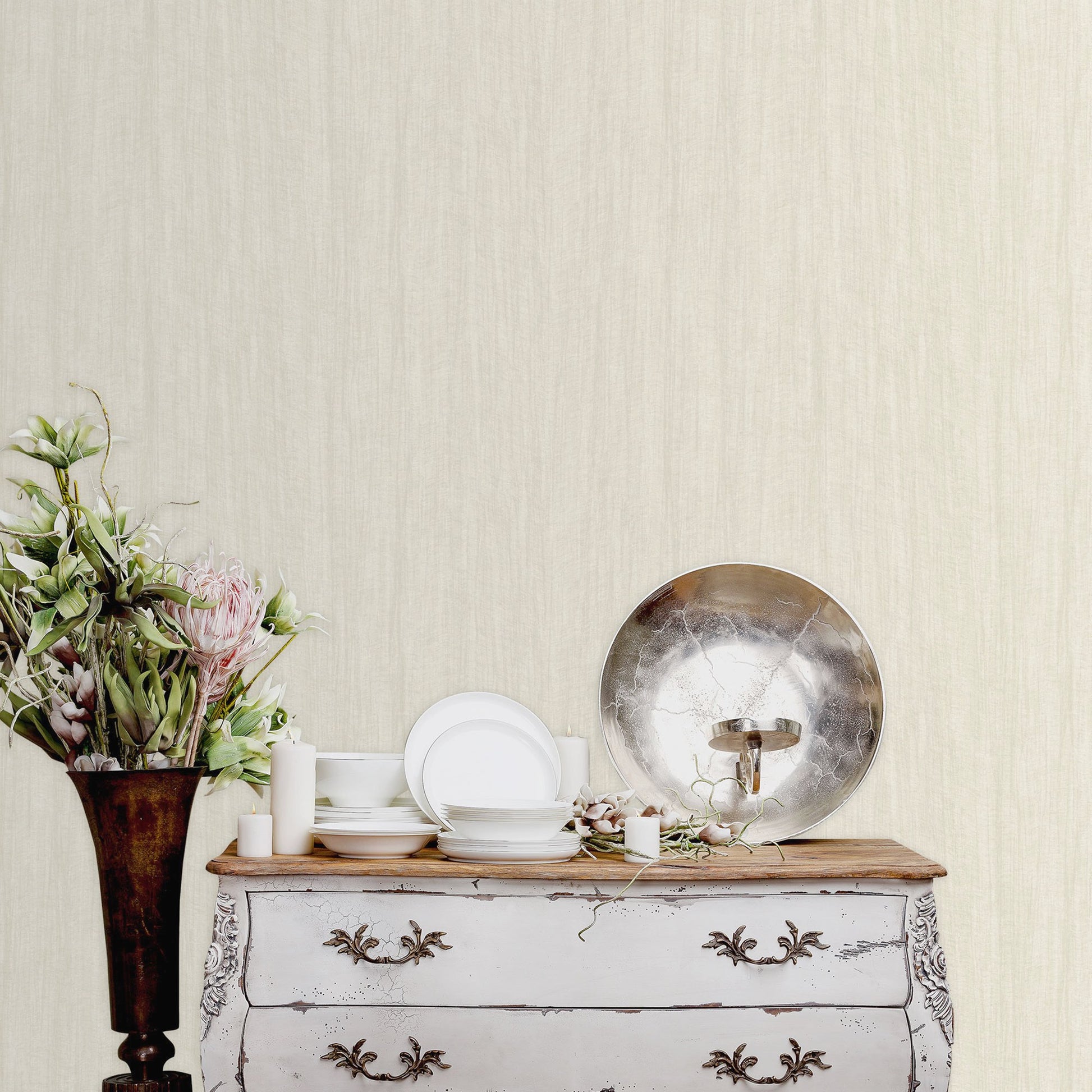 Atelier Alfa Dove Woven Texture Wallpaper by La Belle Maison