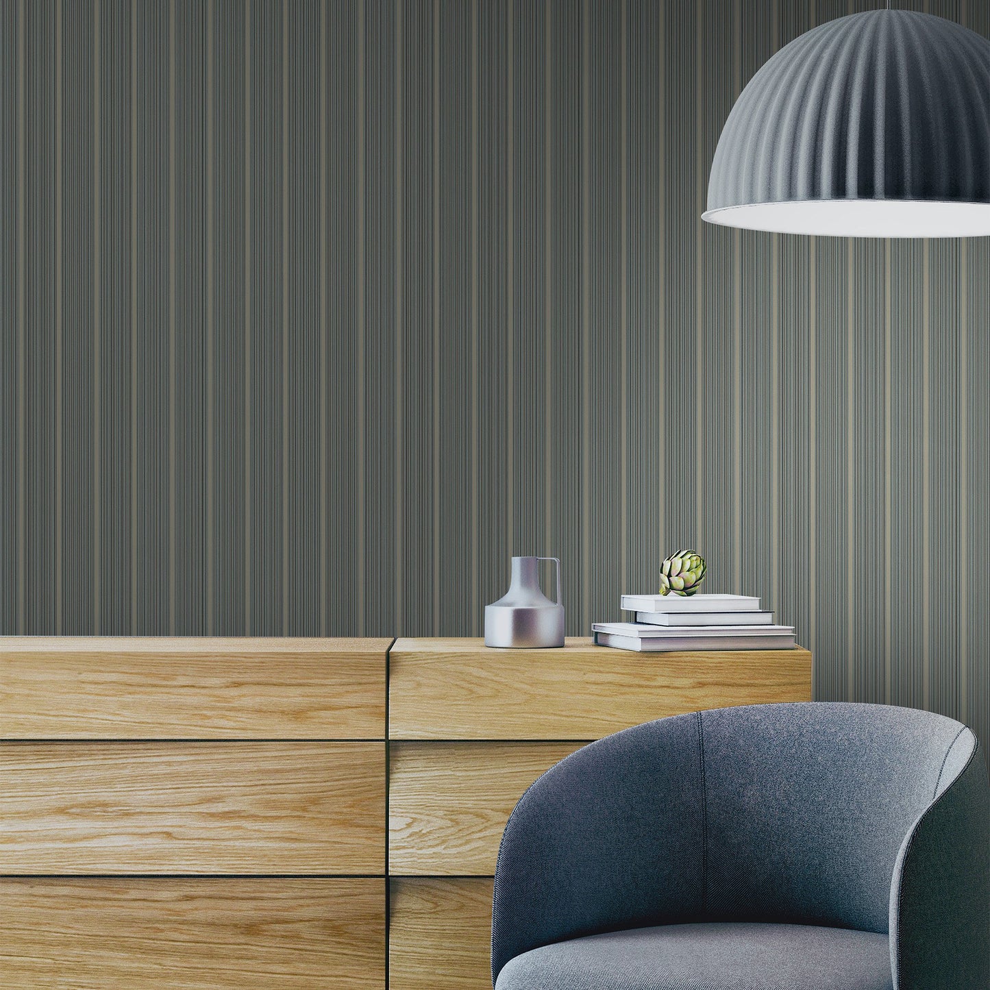 Atelier Alfa Indigo Soft Textile Wallpaper by La Belle Maison