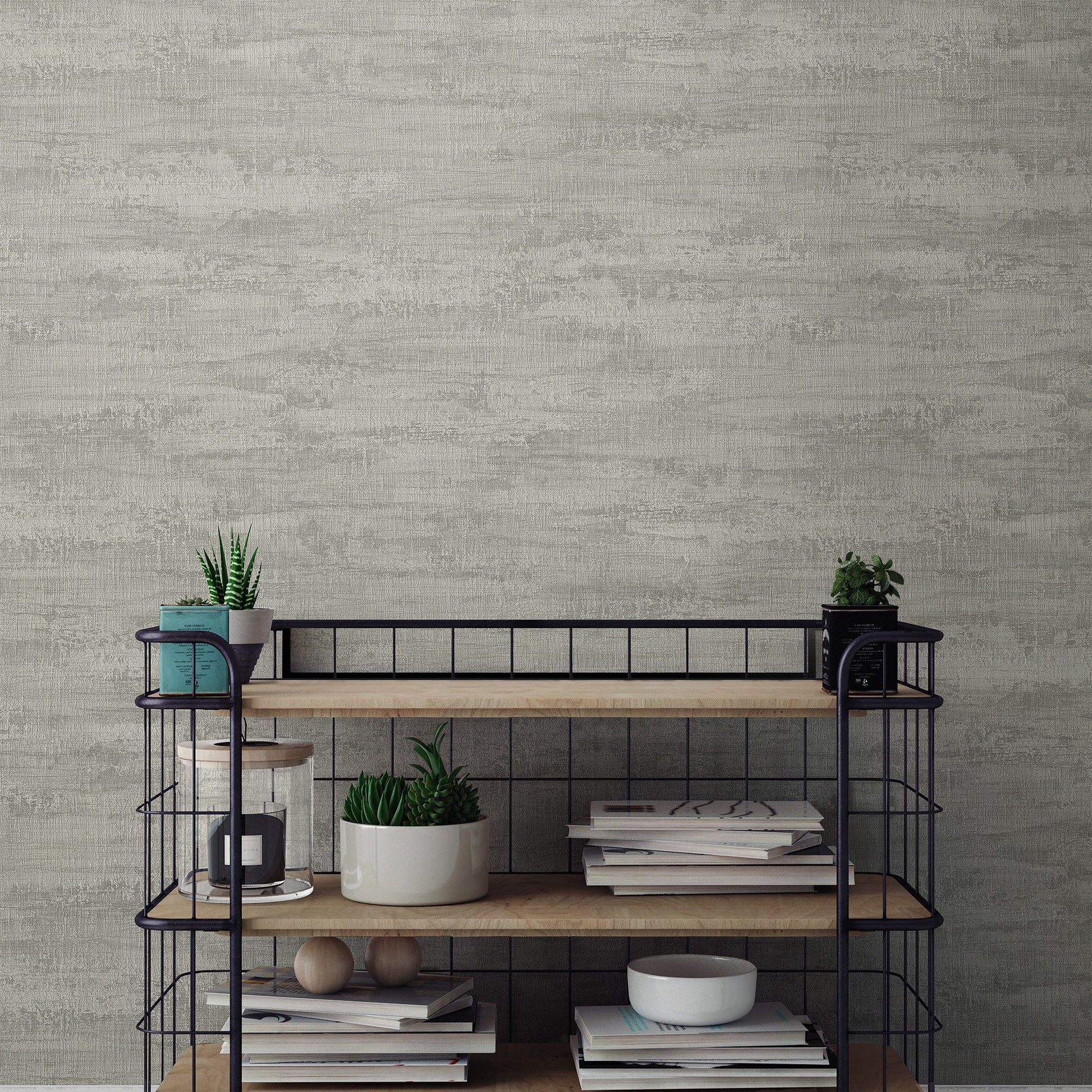 Atelier Alfa Ash Crosshatch Texture Wallpaper by La Belle Maison