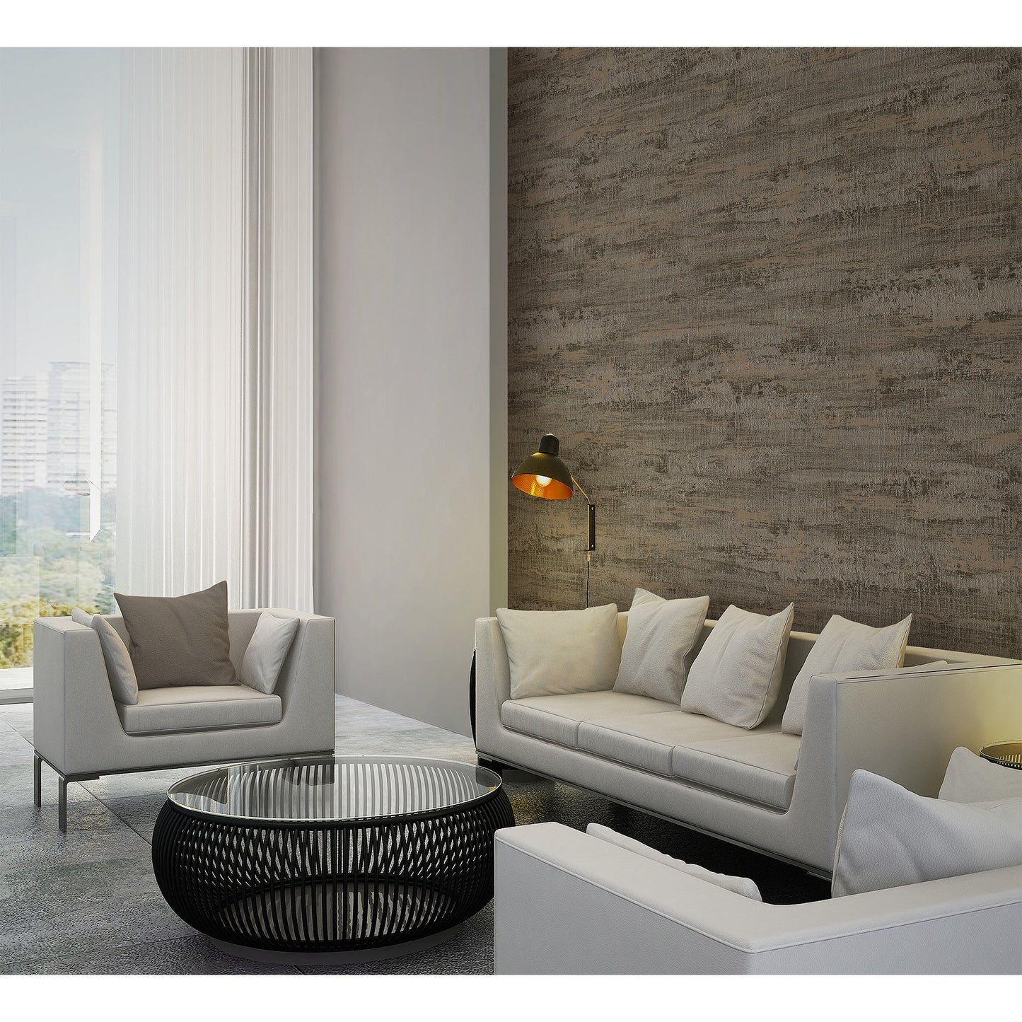 Atelier Alfa Silver Soft Textile Wallpaper by La Belle Maison