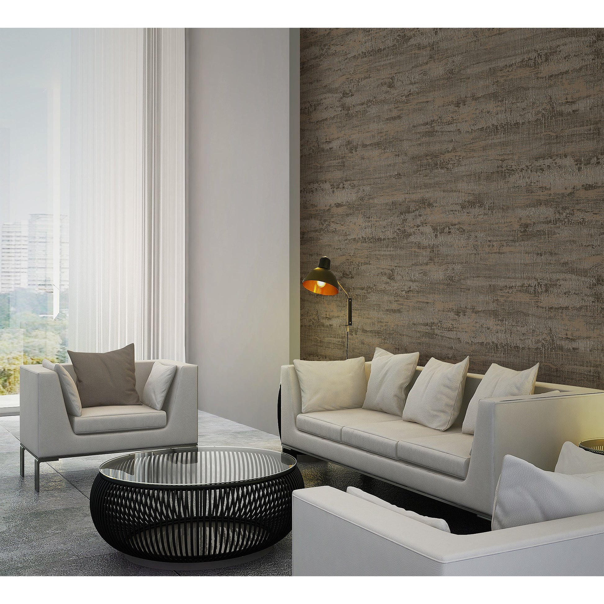 Atelier Alfa Silver Soft Textile Wallpaper by La Belle Maison