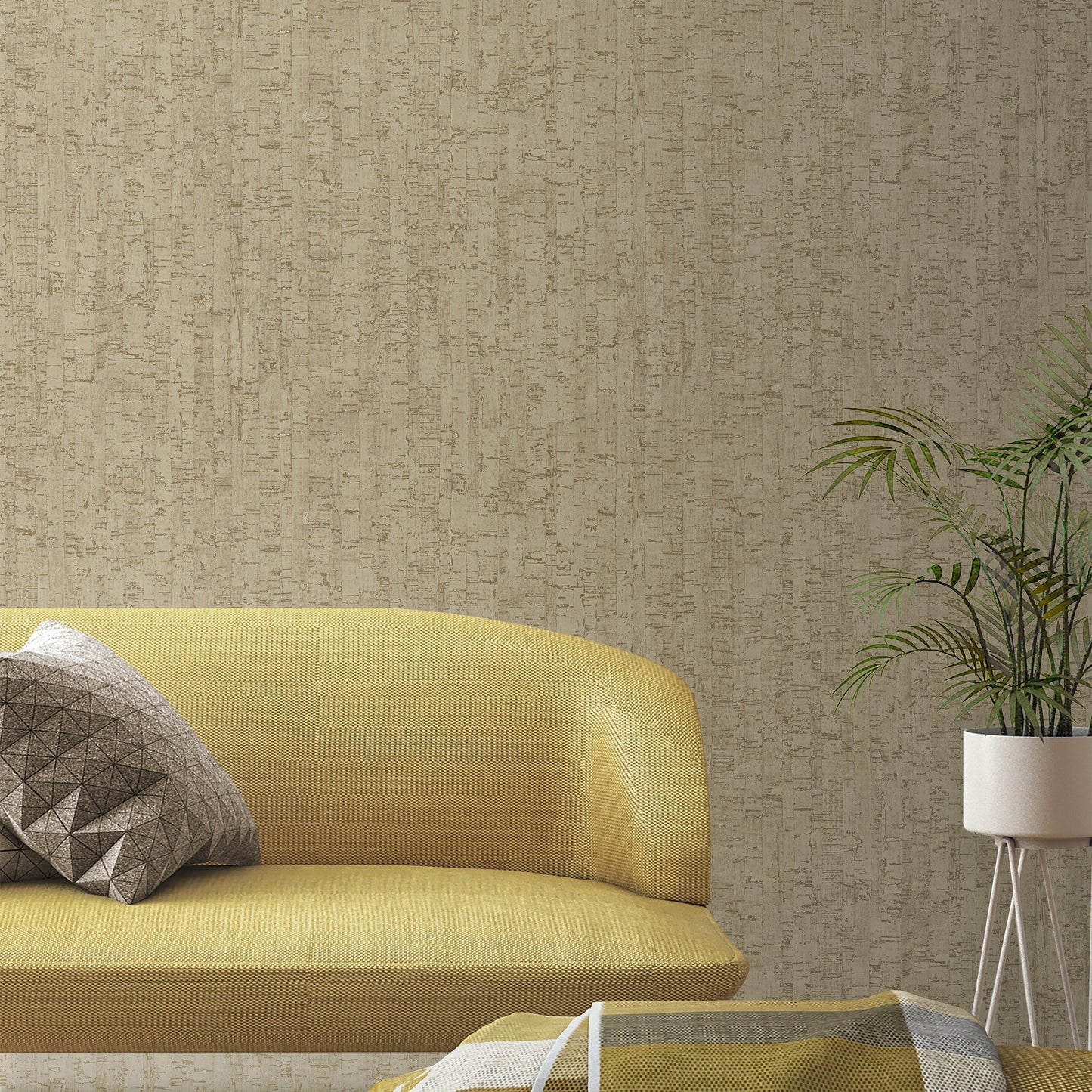 Atelier Alfa Dove Grey Subtle Geometric Wallpaper by La Belle Maison