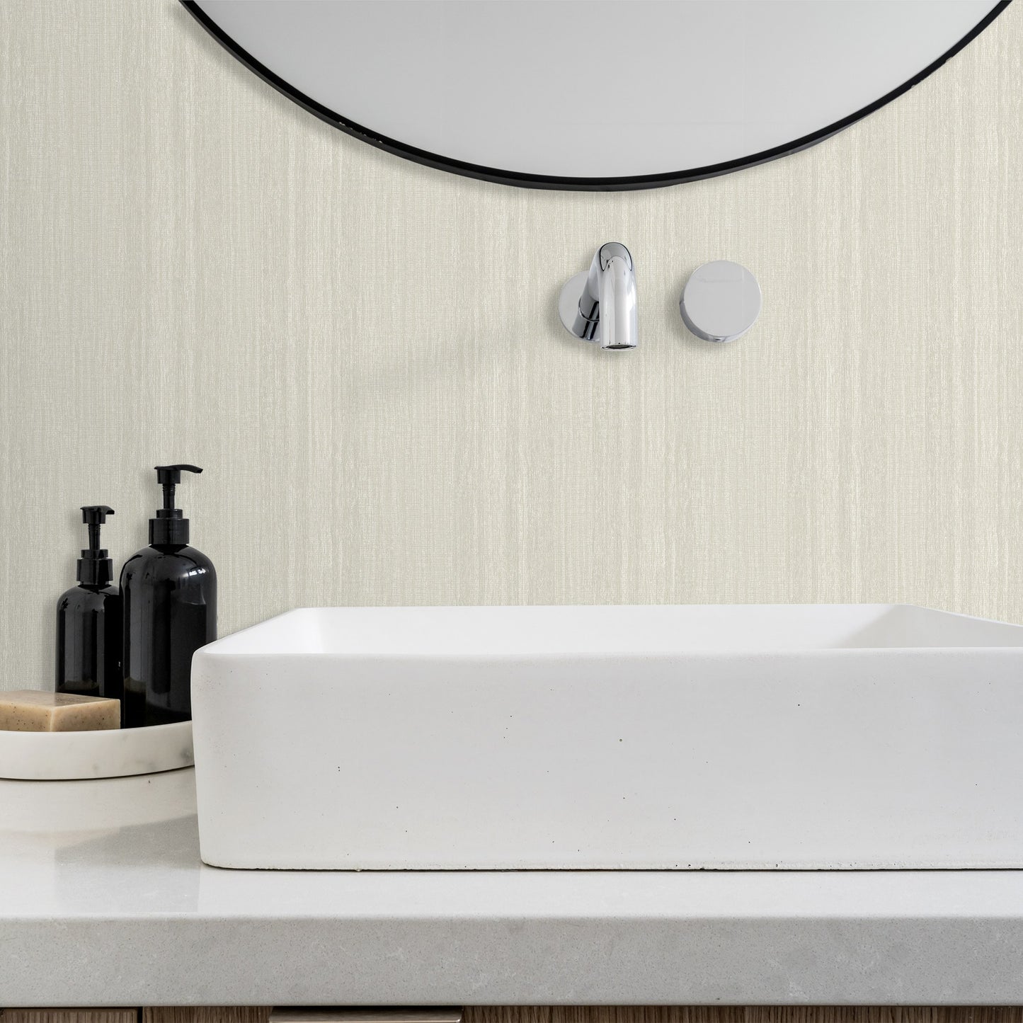Atelier Alfa Ash Woven Texture Wallpaper by La Belle Maison