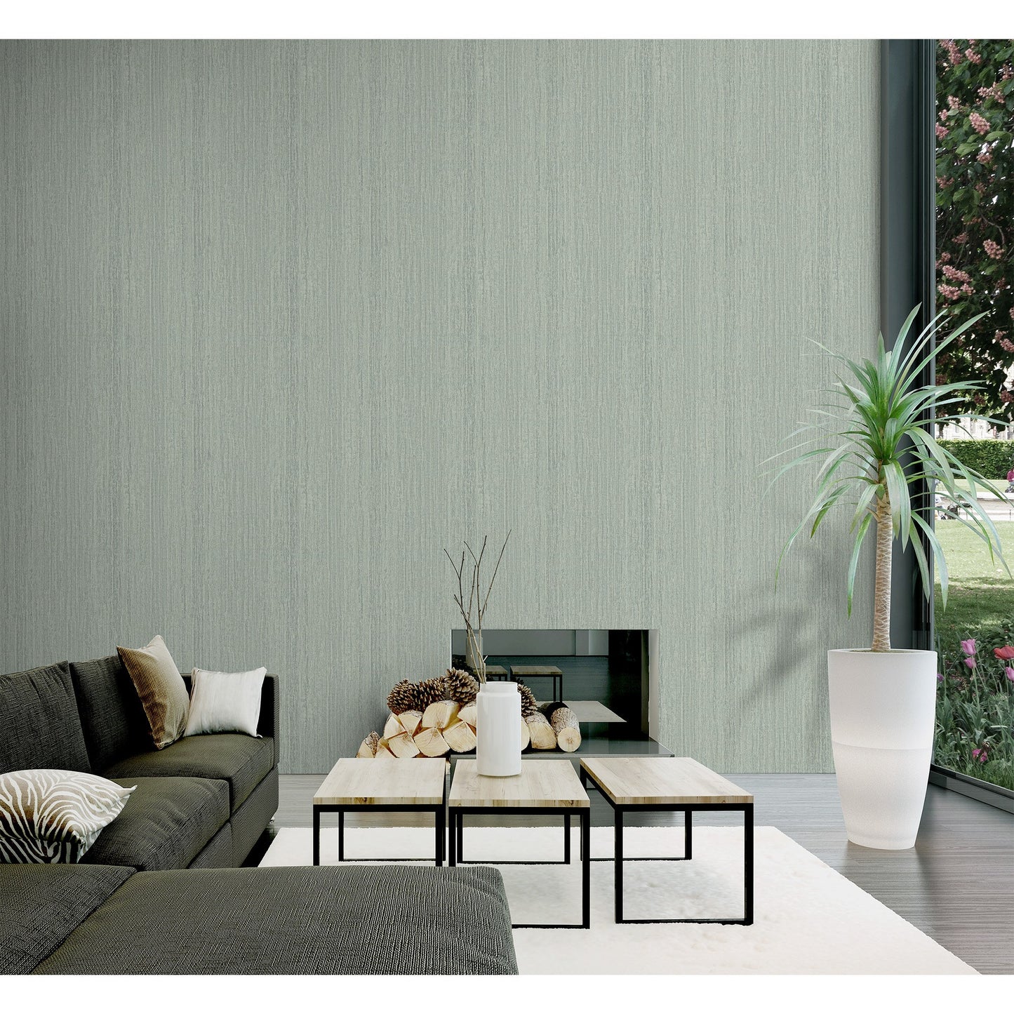 Atelier Alfa Dove Grey Subtle Geometric Wallpaper II by La Belle Maison