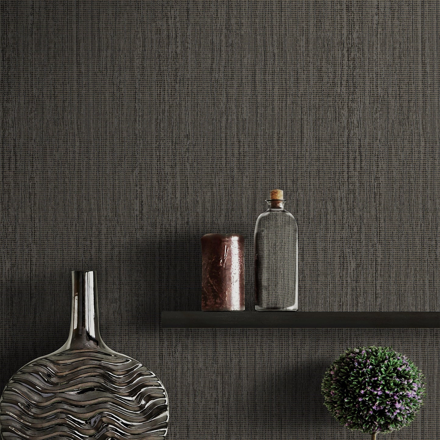 Atelier Alfa Graphite Soft Textile Wallpaper by La Belle Maison
