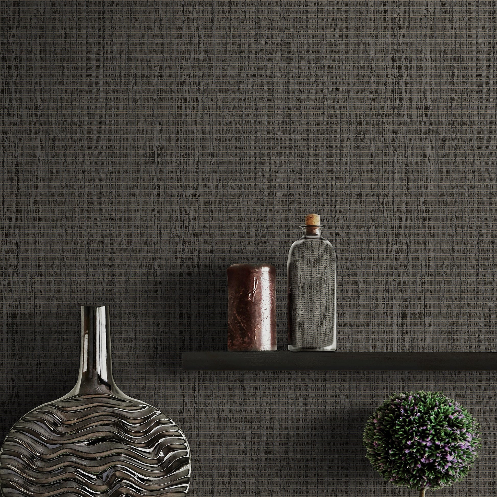 Atelier Alfa Graphite Soft Textile Wallpaper by La Belle Maison