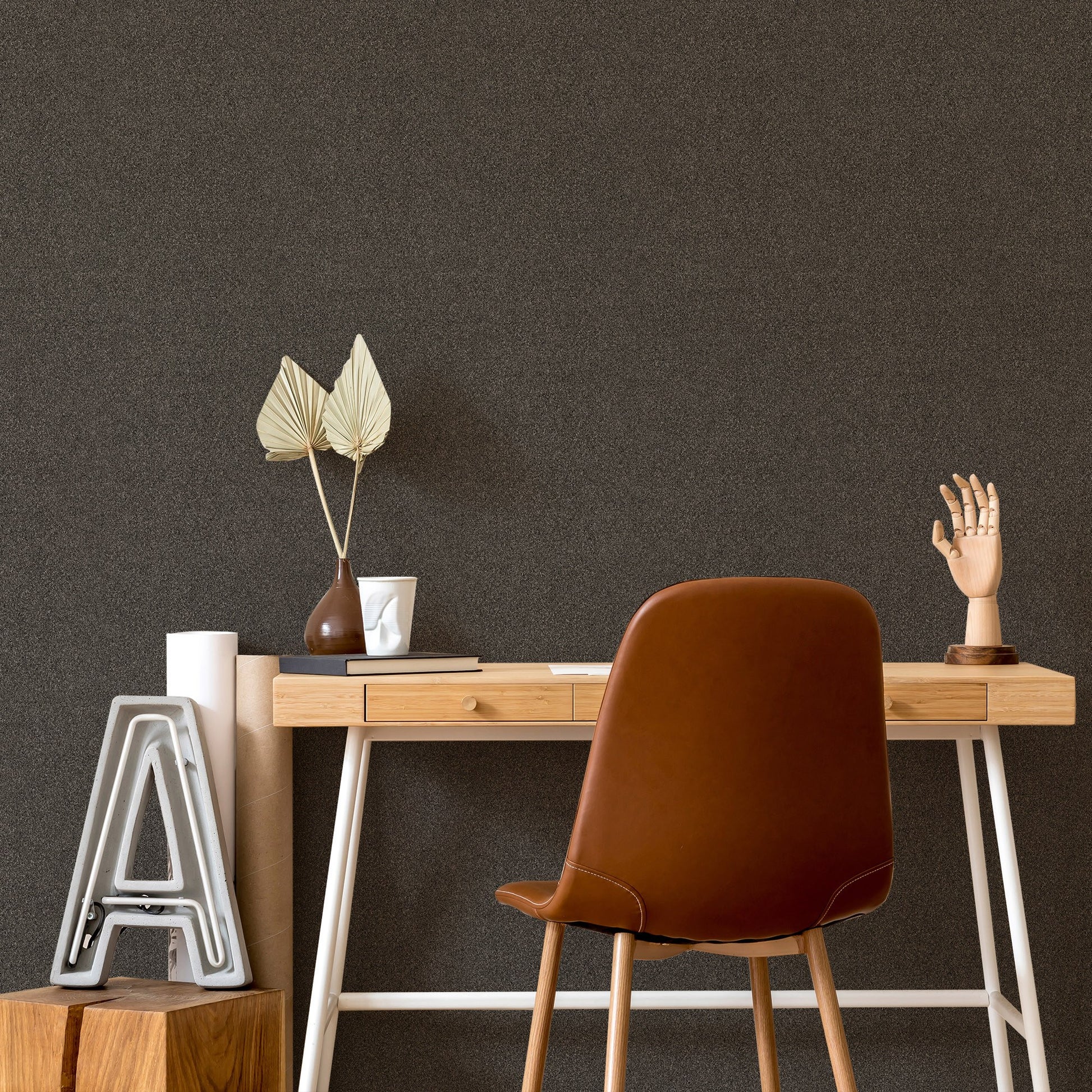Atelier Alfa Ash Grey Fine Weave Wallpaper by La Belle Maison