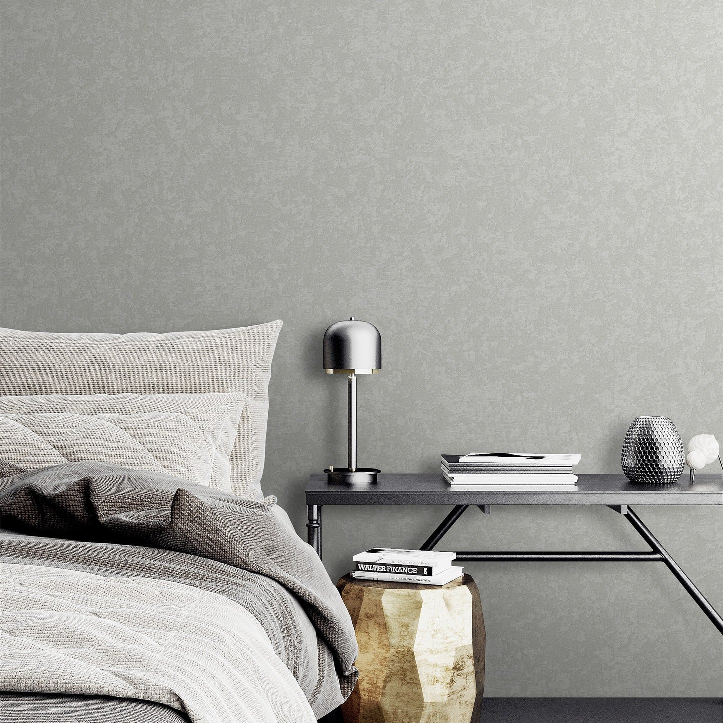 Atelier Alfa Stone Grey Linen Texture Wallpaper by La Belle Maison
