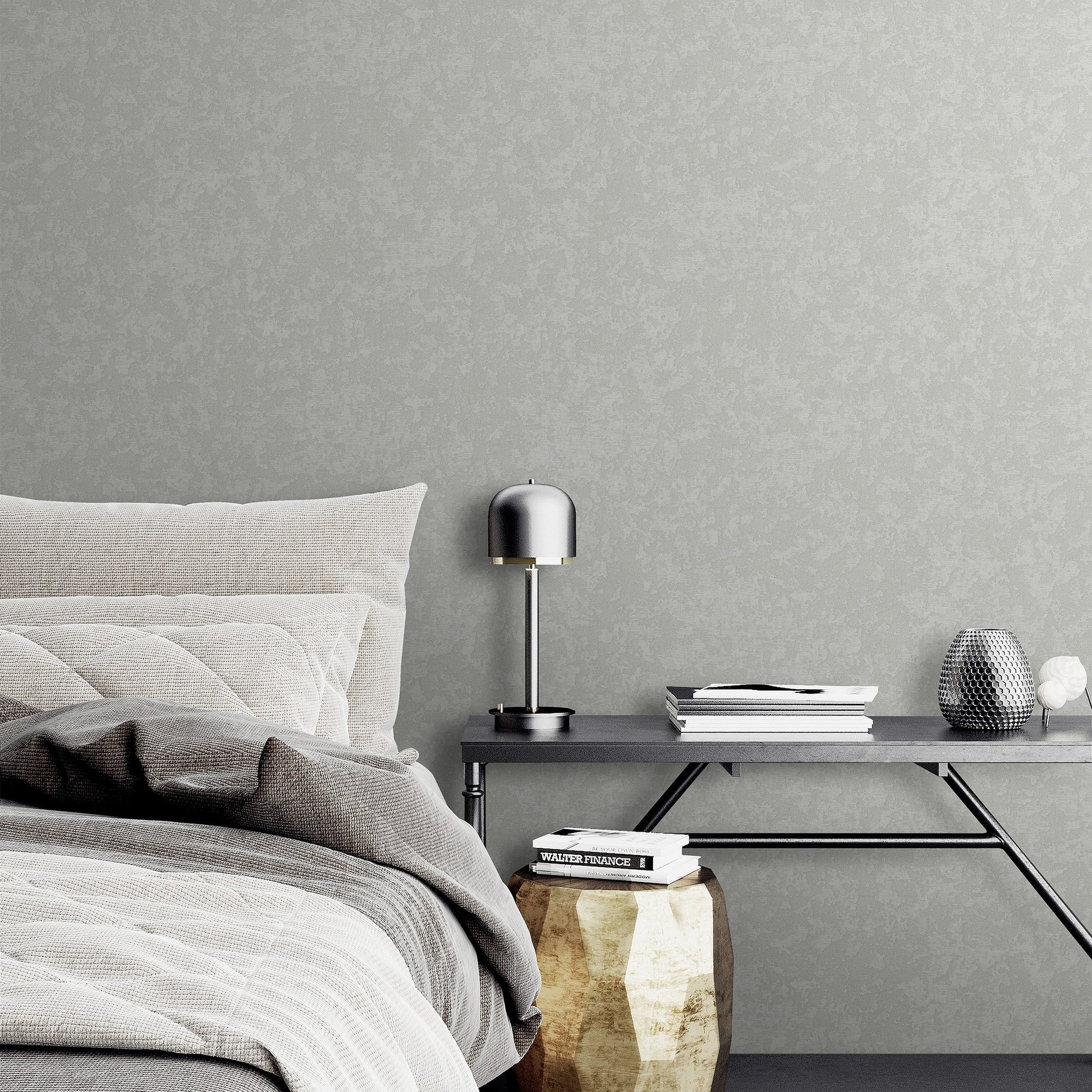 Atelier Alfa Stone Grey Linen Texture Wallpaper by La Belle Maison