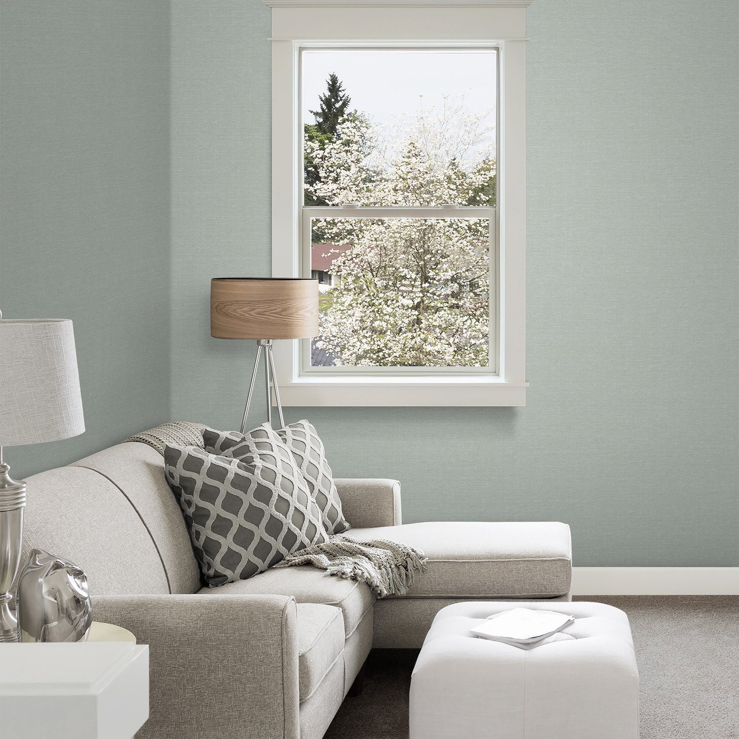Atelier Alfa Dove Grey Linen Texture Wallpaper by La Belle Maison