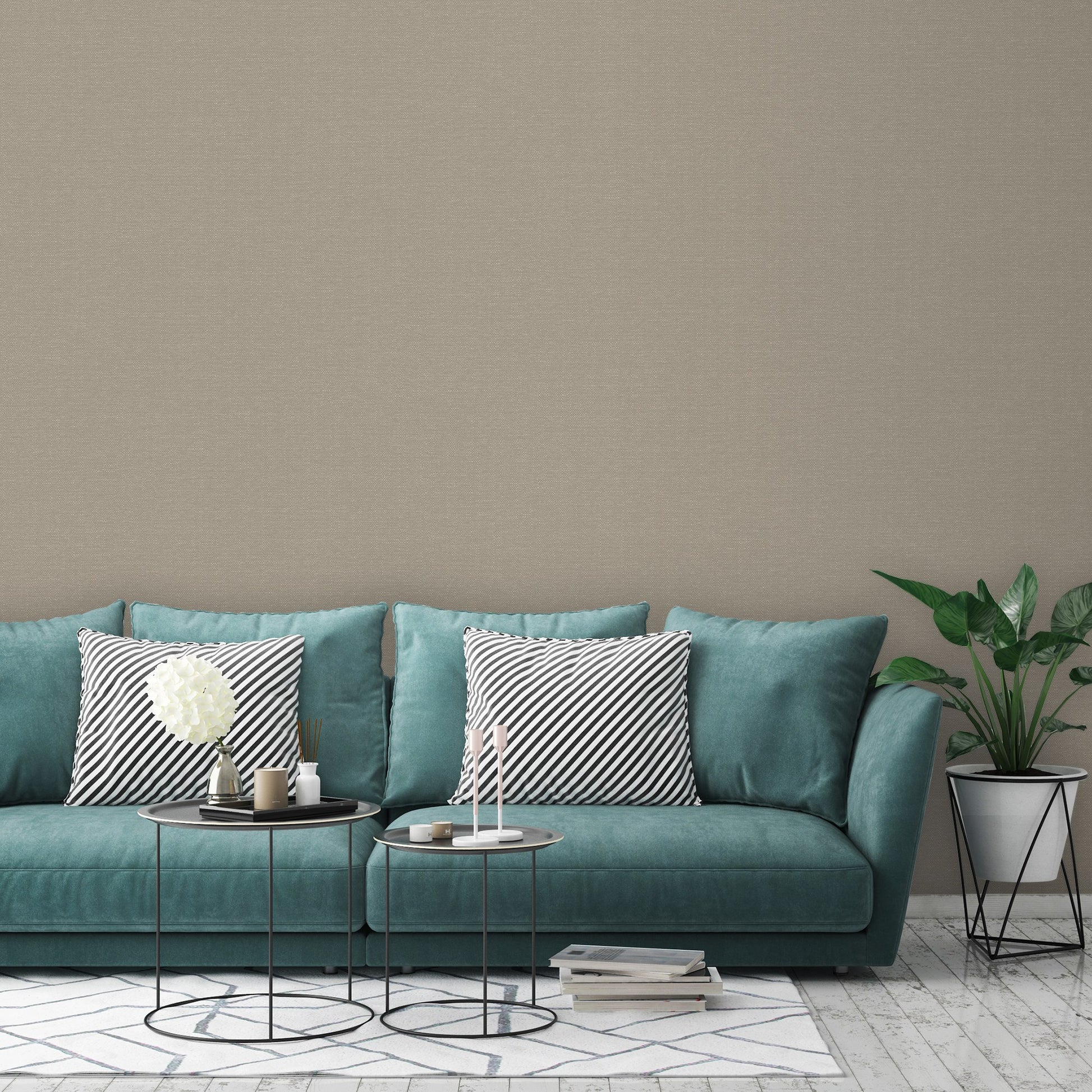 Atelier Alfa Warm Grey Soft Textile Wallpaper by La Belle Maison