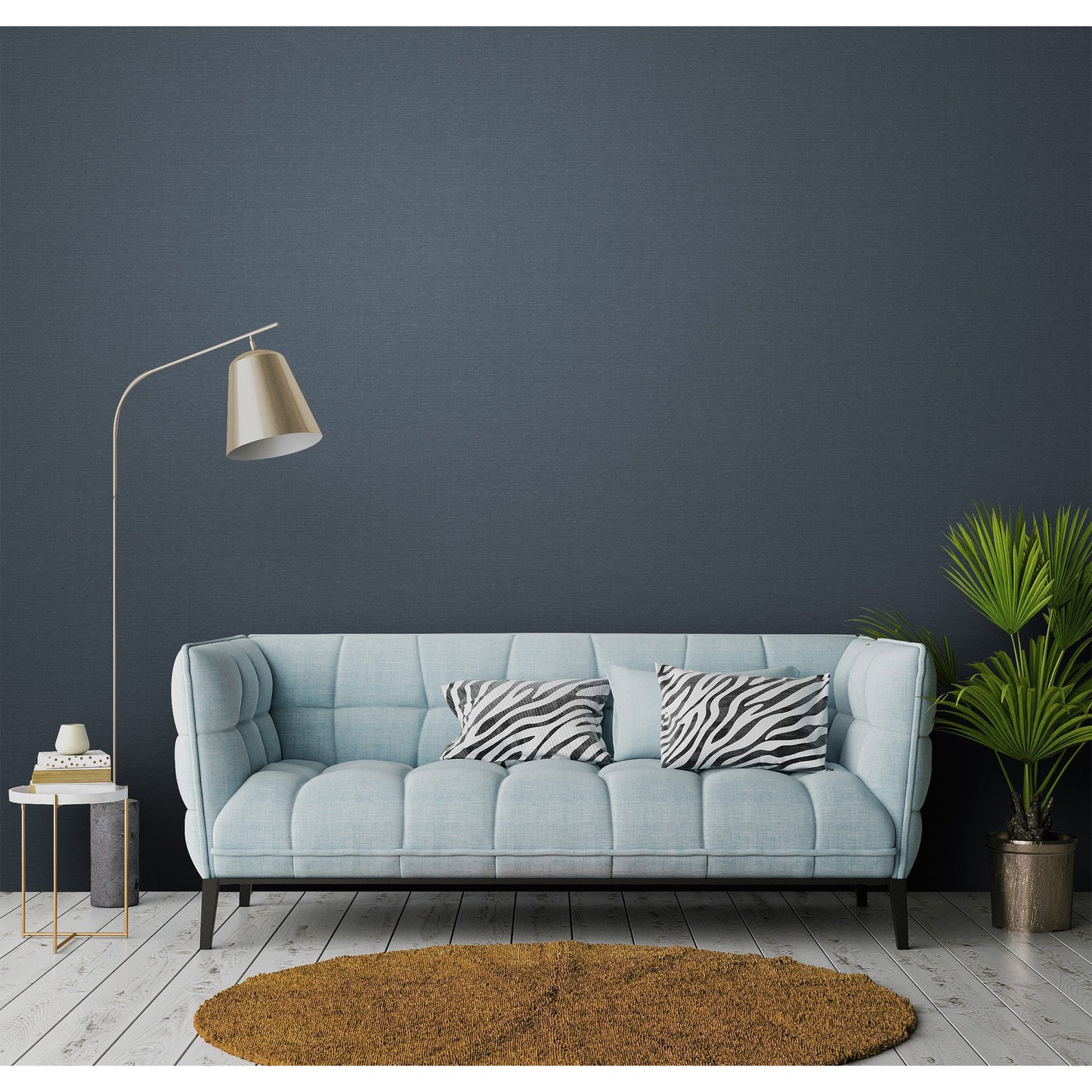 Atelier Alfa Midnight Woven Texture Wallpaper by La Belle Maison