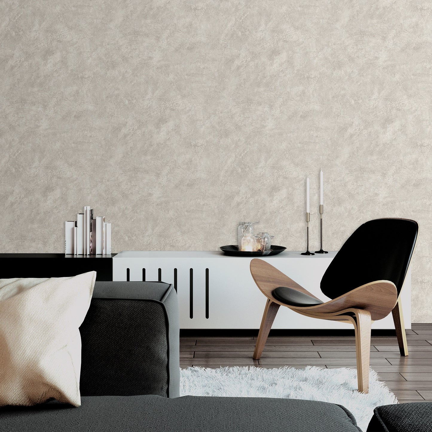Atelier Alfa Silver Taupe Subtle Geometric Wallpaper by La Belle Maison