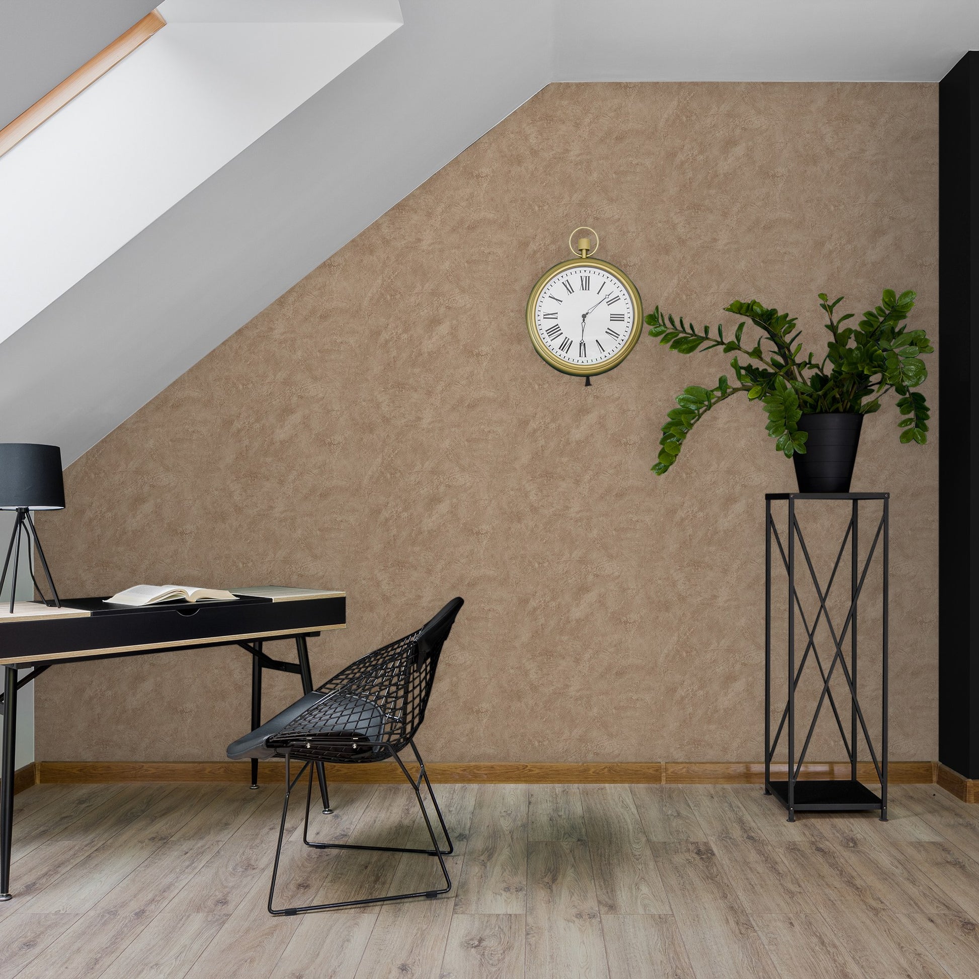Atelier Alfa Pewter Classic Texture Wallpaper by La Belle Maison