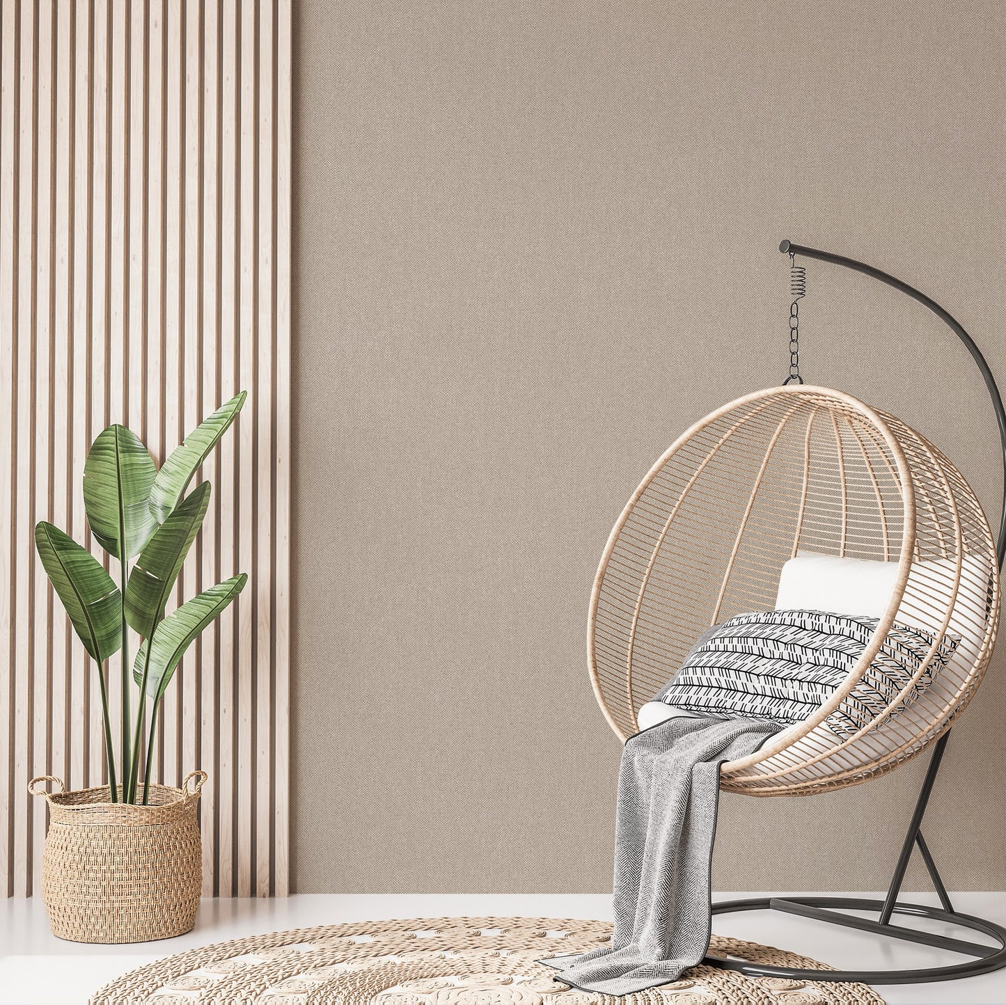 Atelier Alfa Ash Linen Texture Wallpaper by La Belle Maison