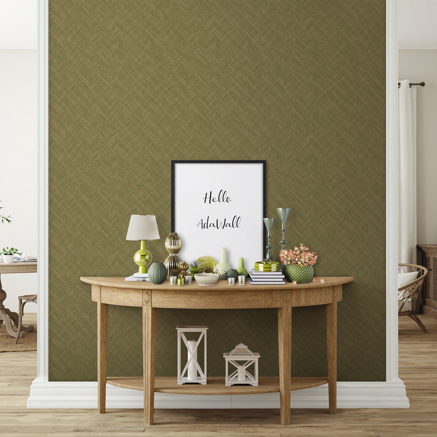 Belle Beta Mist Grey Fine Weave Wallpaper by La Belle Maison