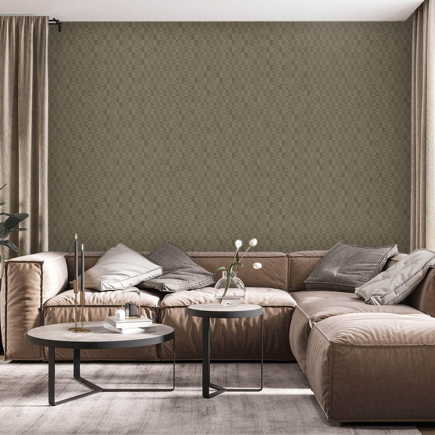 Belle Beta Dove Grey Soft Surface Wallpaper by La Belle Maison