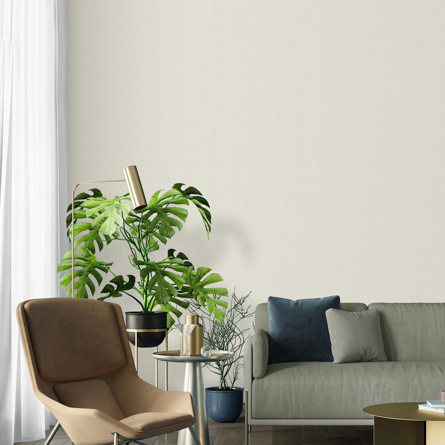 Belle Beta Powder Blue Soft Surface Wallpaper by La Belle Maison