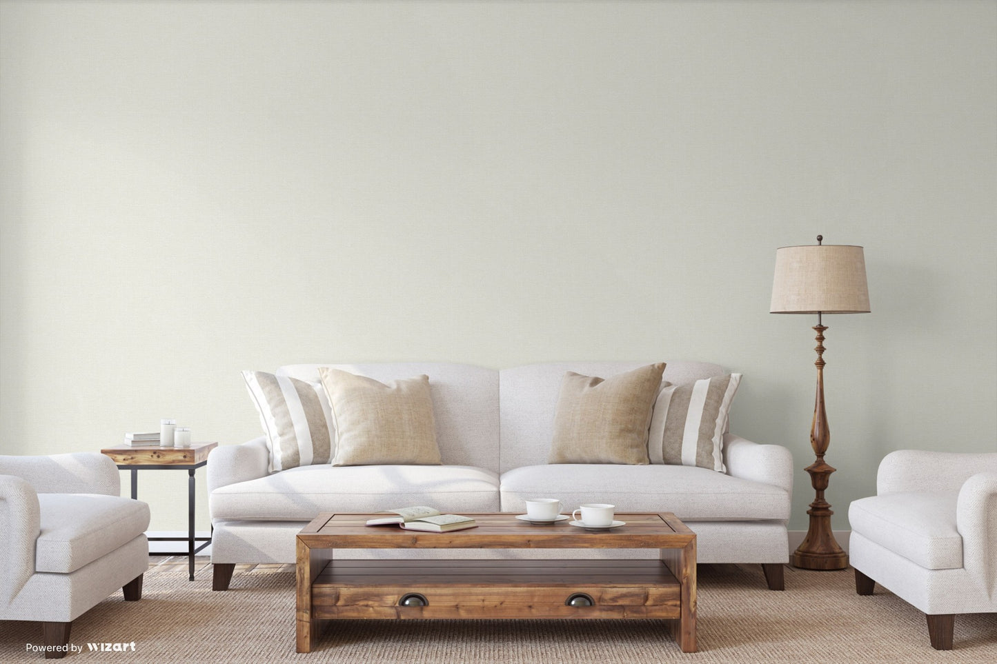 Belle Beta Sky Blue Soft Linen Wallpaper by La Belle Maison