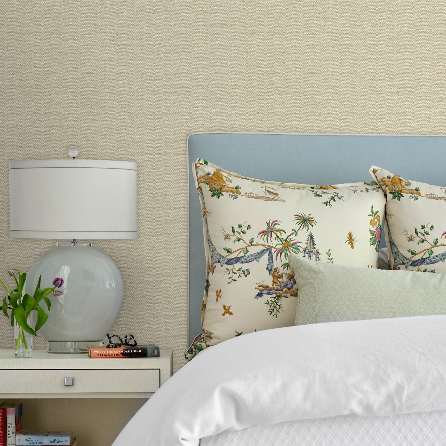 Belle Beta Silk Neutral Texture Wallpaper by La Belle Maison