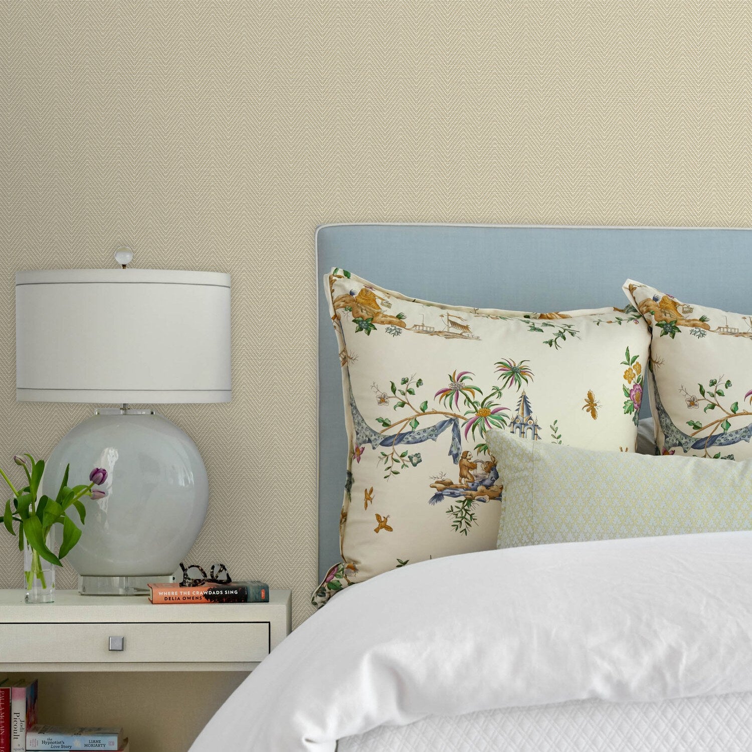 Belle Beta Silk Neutral Texture Wallpaper by La Belle Maison